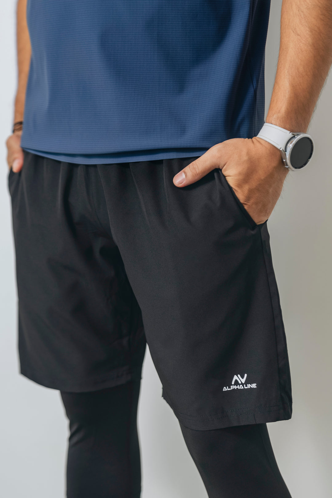 Double Trouble Performance Shorts in Jet Black