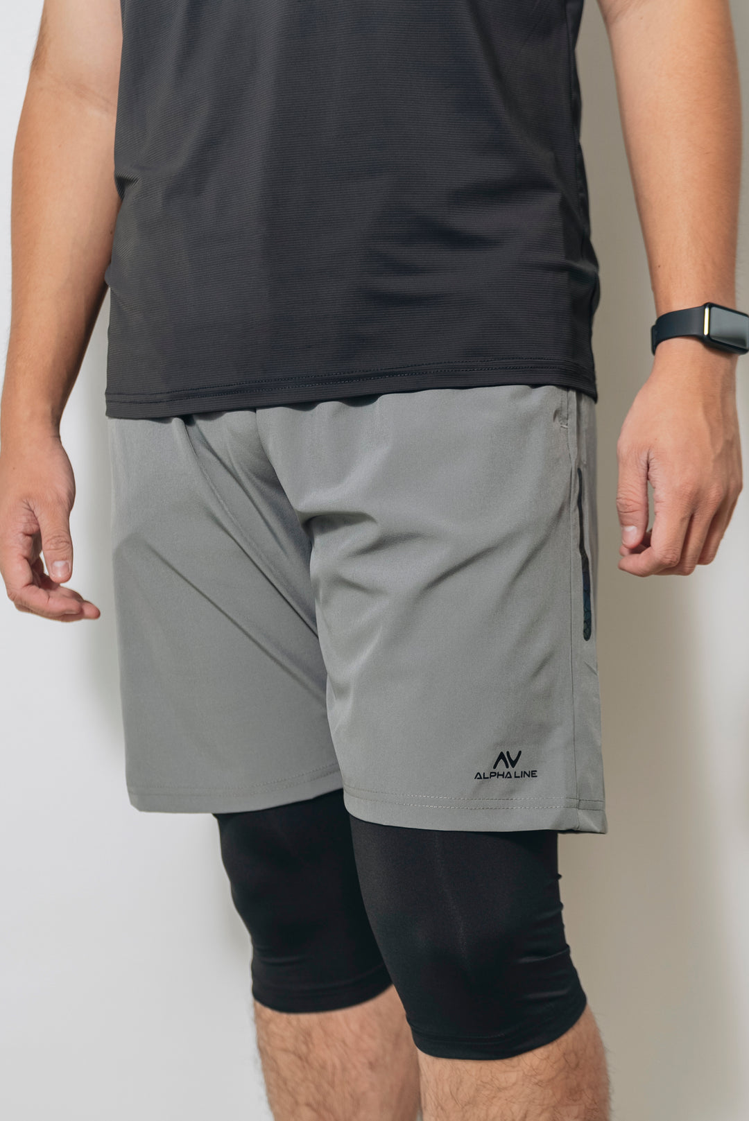 Double Trouble Performance Shorts in Slate Gray