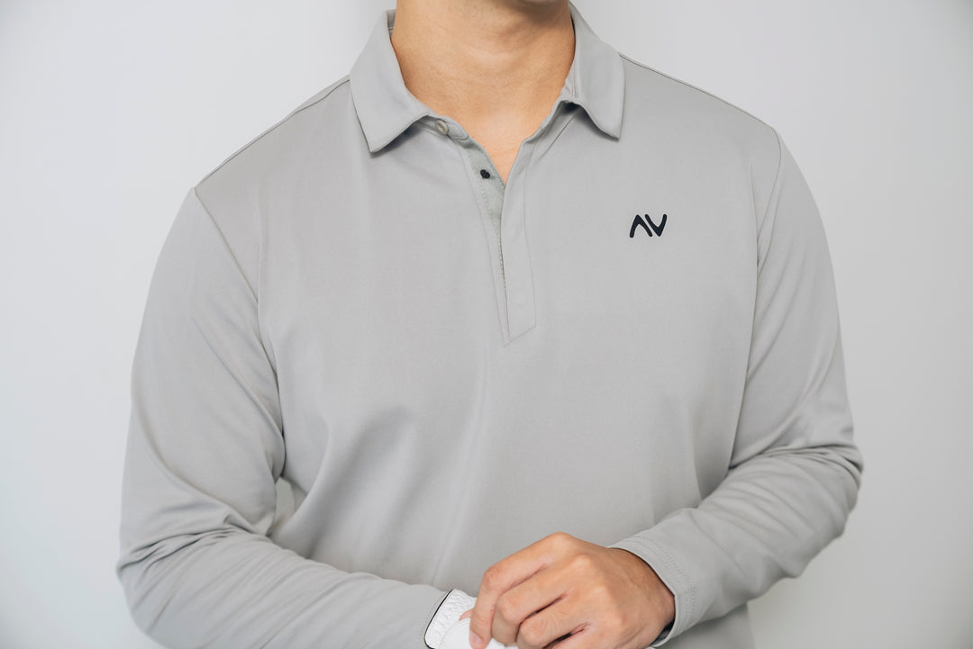 FlexComfort Long Sleeve Shirt in Pastel Grey