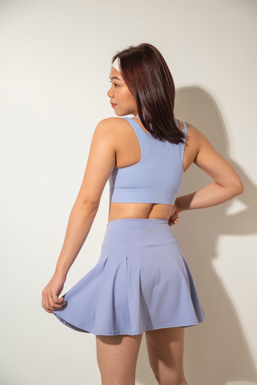 Flowy Pleated Court Skirt with Shorts in True Perwinkle