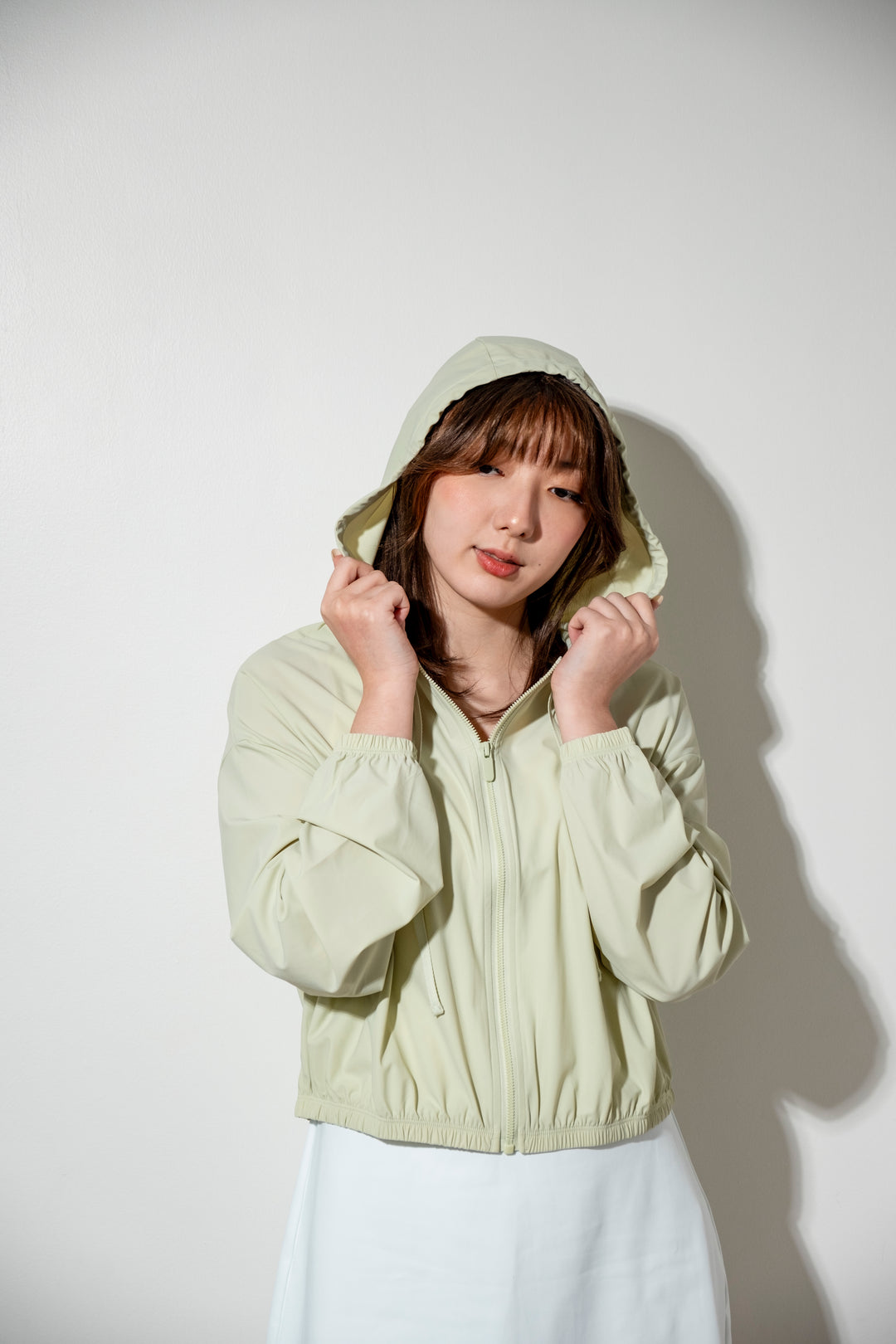 Stretch-Knit Loose-fit Sporty Jacket in Mint Green