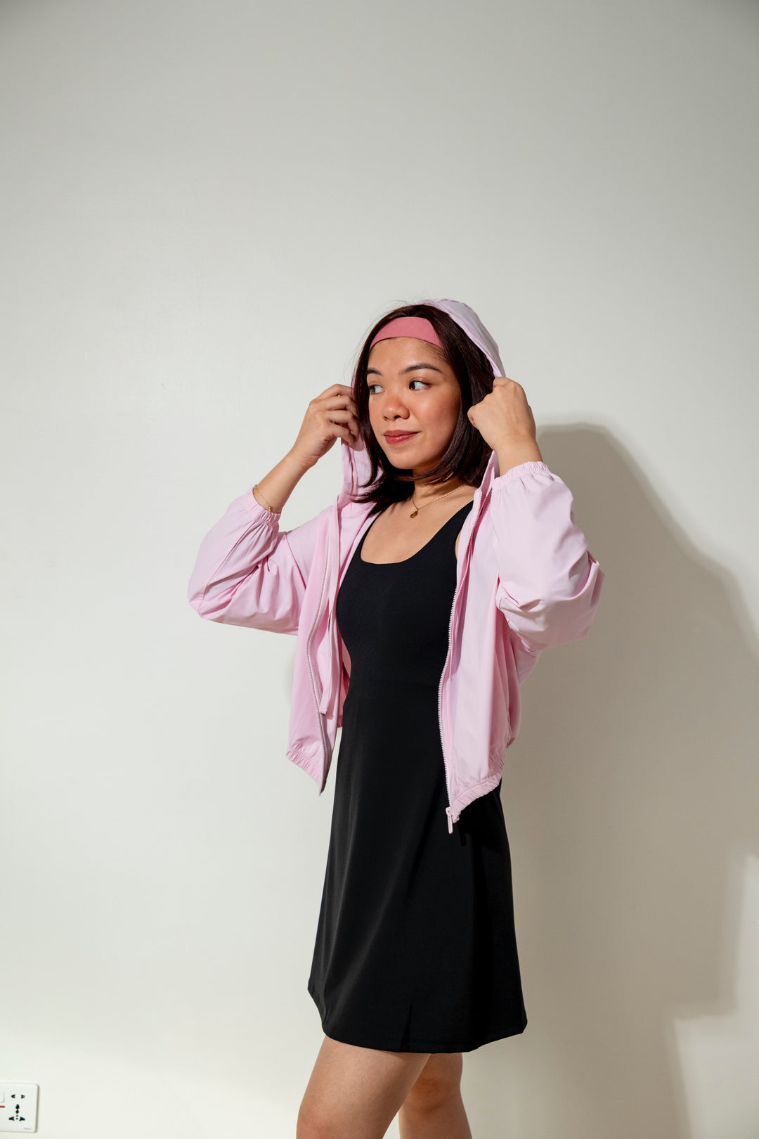 Stretch-Knit Loose-fit Sporty Jacket in Taffy Pink