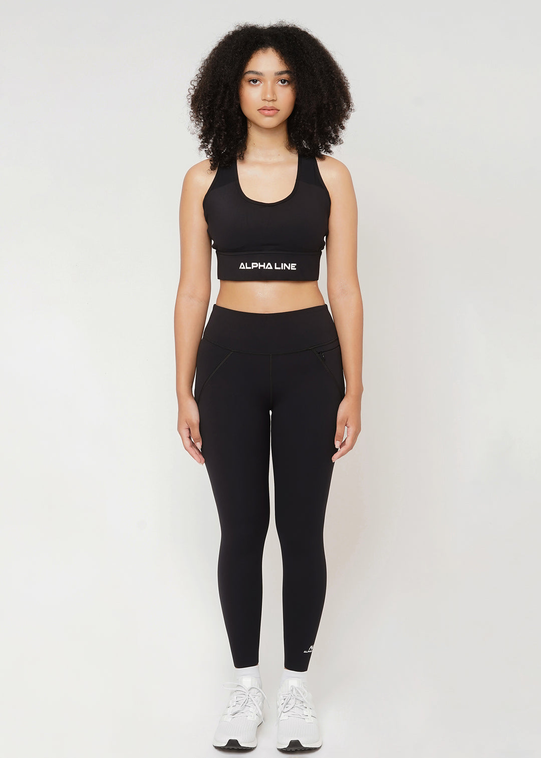 Zip-Her Full Workout Leggings in Crow Black