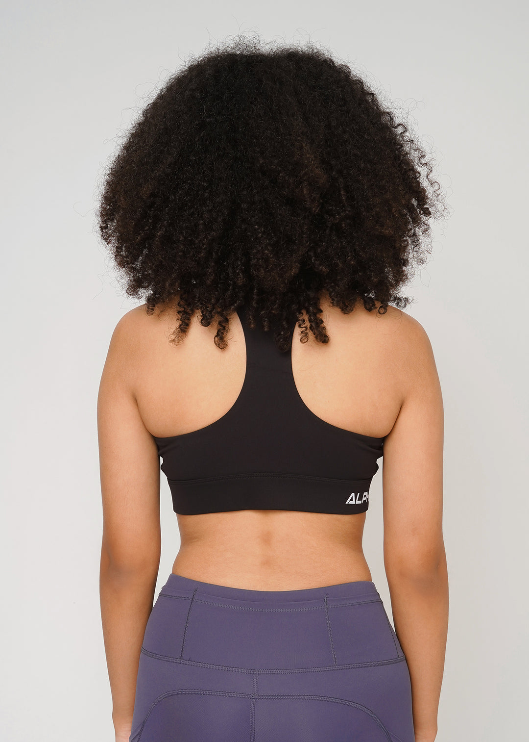 Zip-Her Full Support Sports Bra in Crow Black