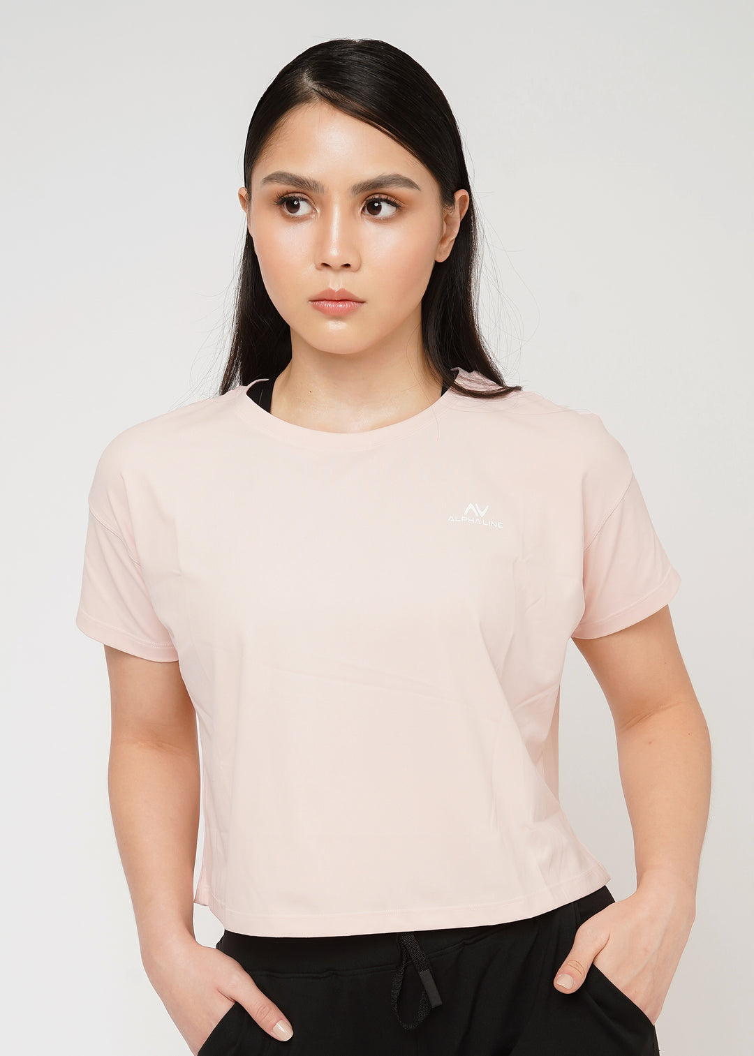 Quick-dry Crop Tee in Bubblegum Pink